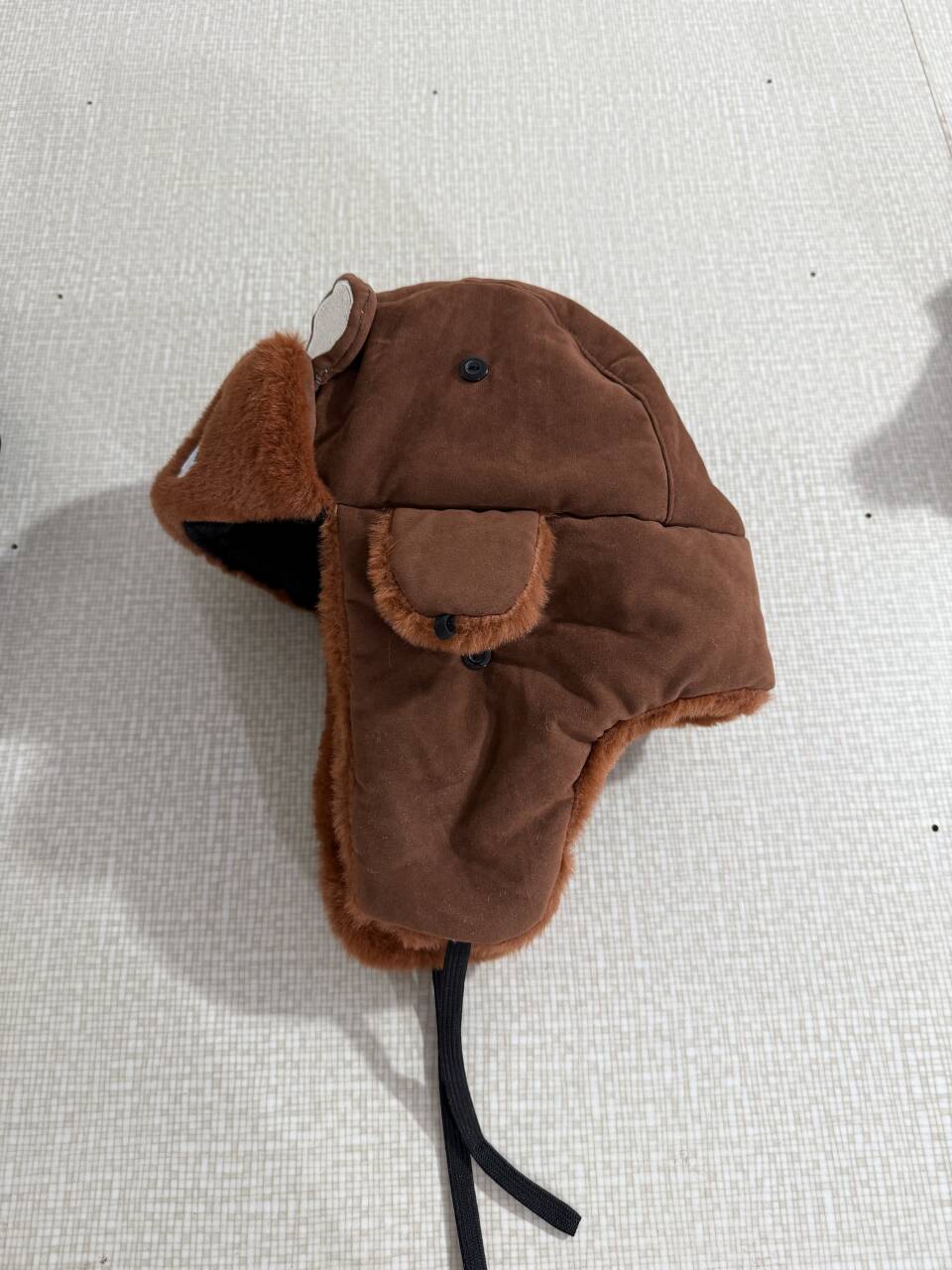 "GRADSHANKA" BROWN w/ EARS EMBROIDERED USHANKA HAT