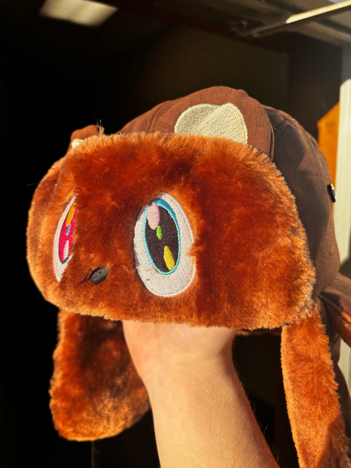 "GRADSHANKA" BROWN w/ EARS EMBROIDERED USHANKA HAT