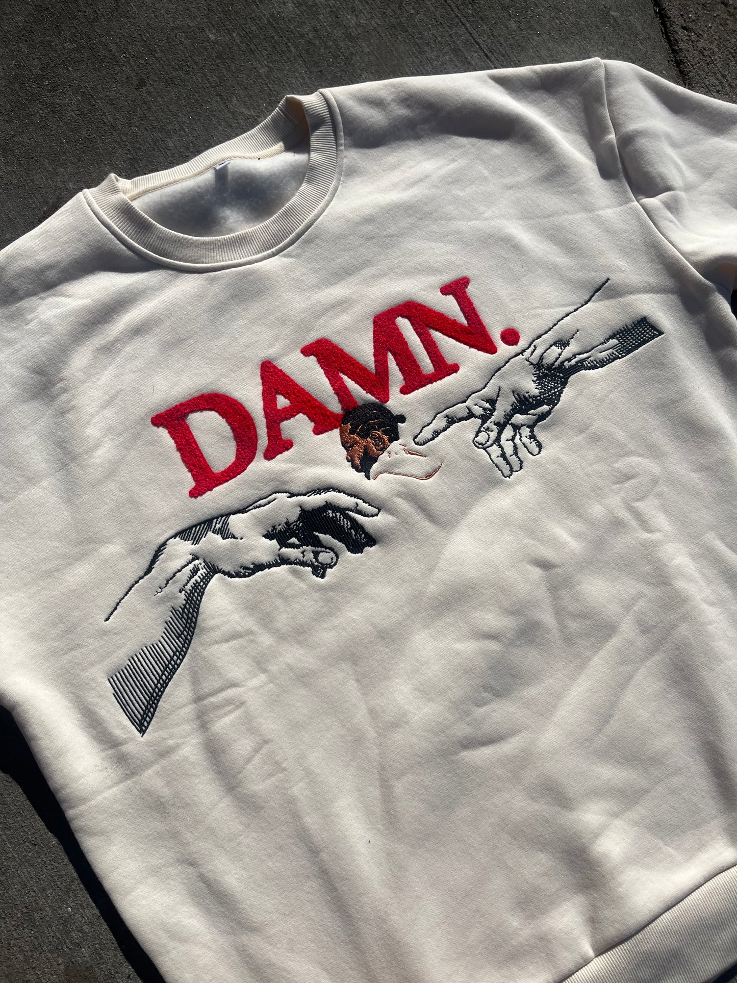 "DAMN” 10oz CHENILLE/ EMBROIDERED PREMIUM CREWNECK (PREORDER)