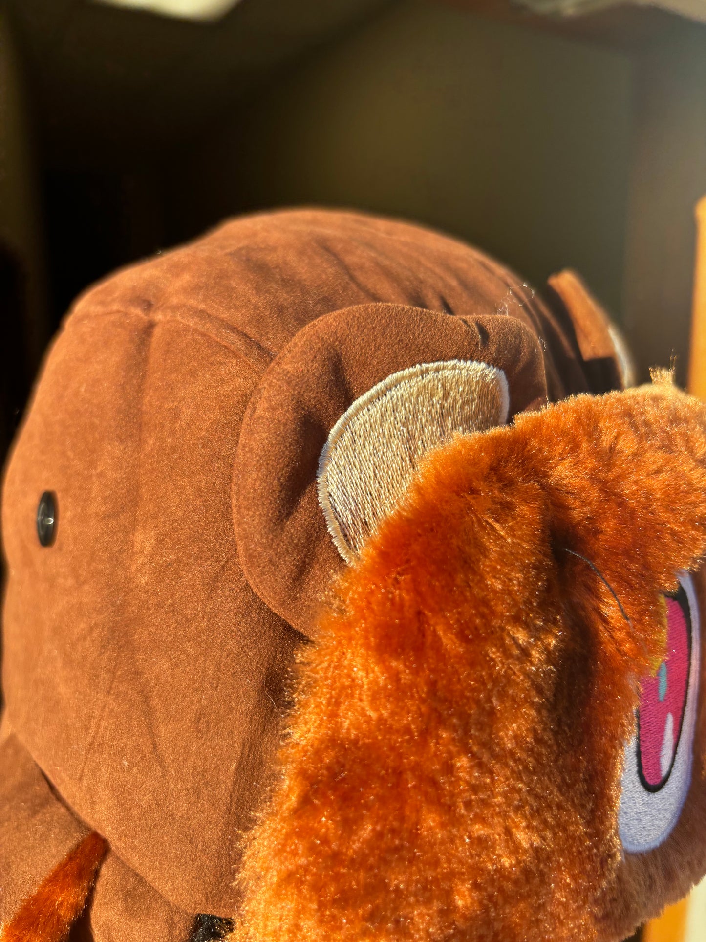 "GRADSHANKA" BROWN w/ EARS EMBROIDERED USHANKA HAT