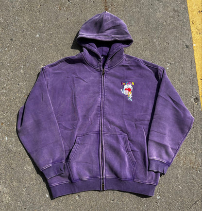 "GRADZIP" 12oz PREMIUM WASHED ZIP UP HOODIE