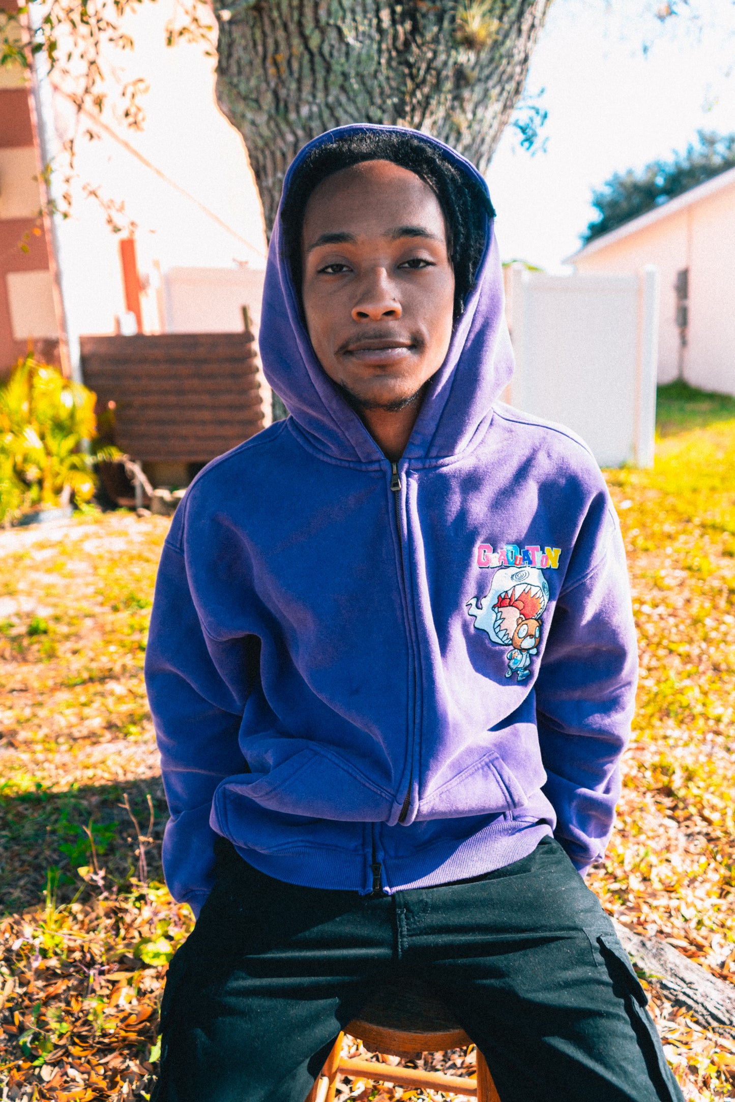 "GRADZIP" 12oz PREMIUM WASHED ZIP UP HOODIE