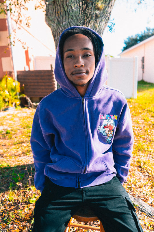 "GRADZIP" 12oz PREMIUM WASHED ZIP UP HOODIE