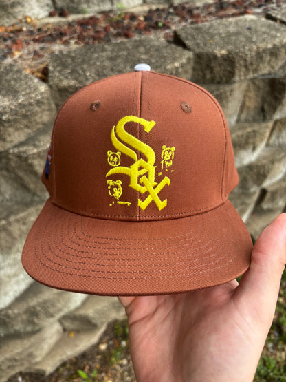 "LATE" Bear 5oz Snapback Cap (embroidered)