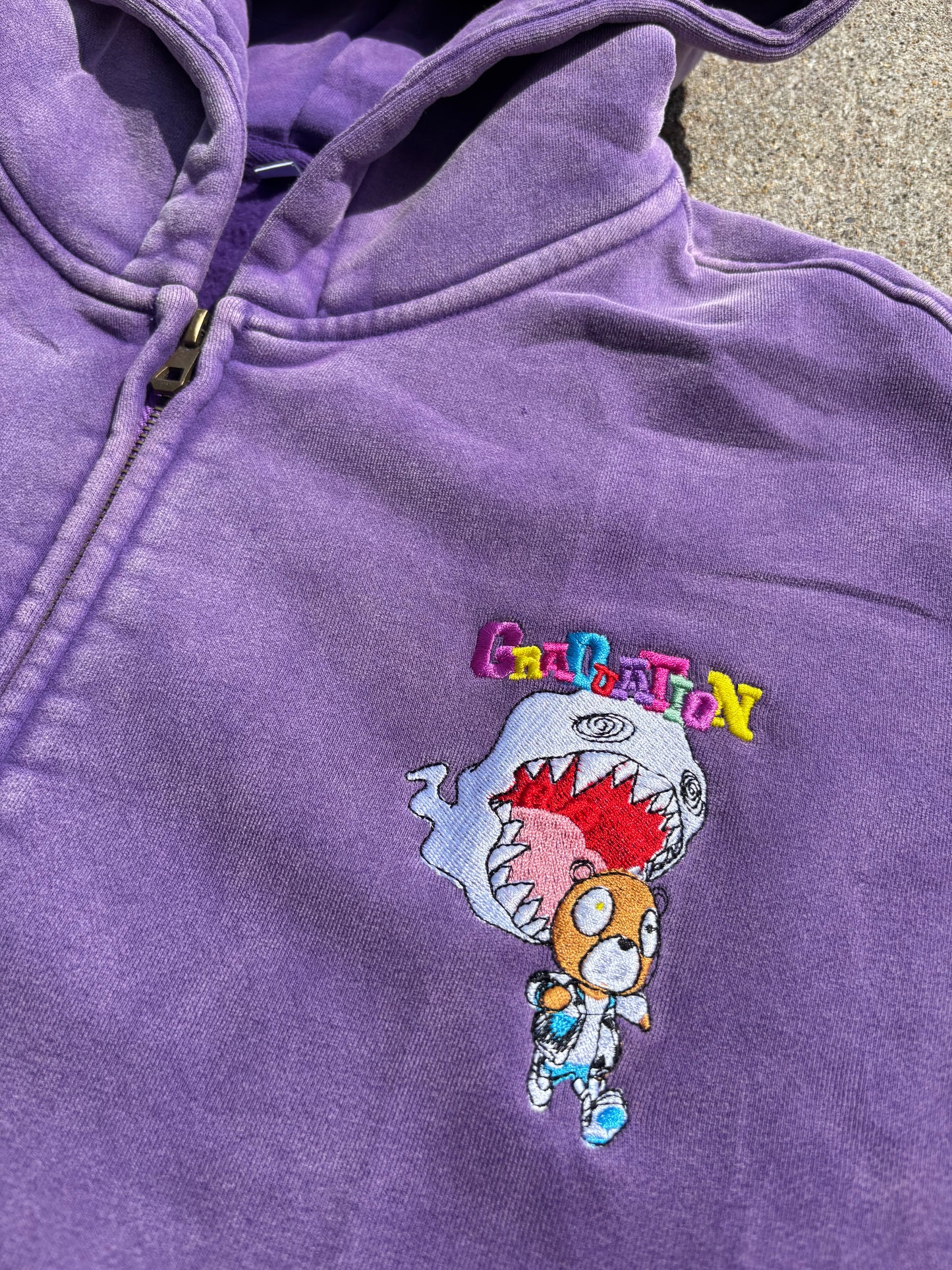 "GRADZIP" 12oz PREMIUM WASHED ZIP UP HOODIE