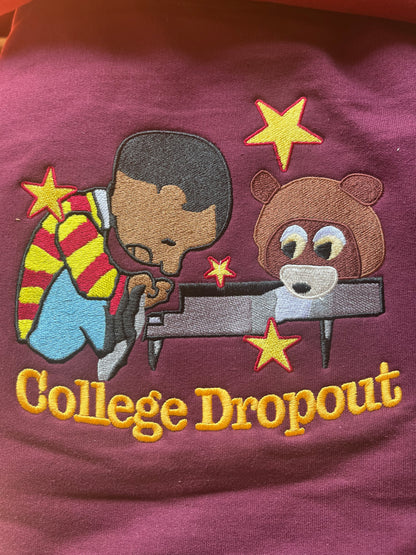 “DROPOUT PEANUTS” 9oz PREMIUM EMBROIDERED CREWNECK