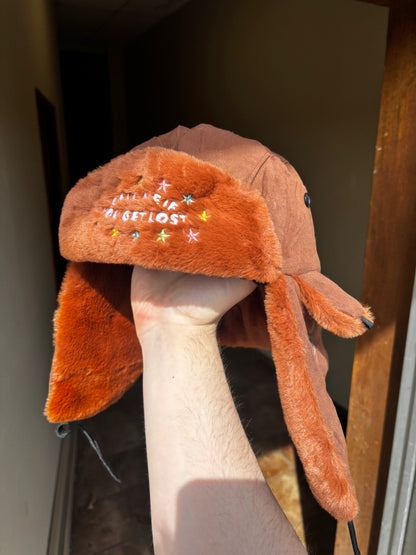 "CMIYGL" BROWN w/ STARS EMBROIDERED USHANKA HAT