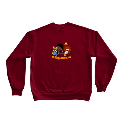 “DROPOUT PEANUTS” 9oz PREMIUM EMBROIDERED CREWNECK