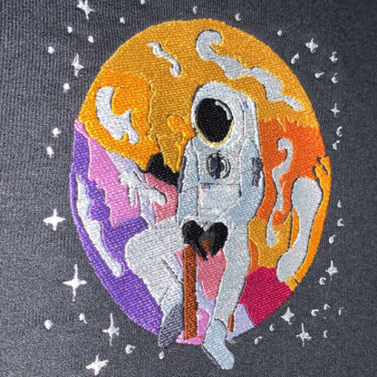 “ASTROMOON” MENS 10oz HEAVYWEIGHT EMBROIDERED HOODIE: